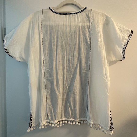 Madewell Embroidered Tasseled Short-Sleeved Top - Picture 2 of 4